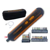 Atornillador Inalambrico Reversible 1/4puLG Lusqtoff Puntas Color Naranja/negro