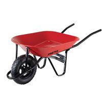 Carretilla de Obra Roja con Rueda Neumática 350 kg Pretul 20628