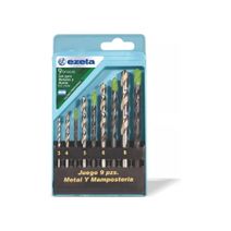 Set de 9 mechas metal y muro Ezeta E-3335