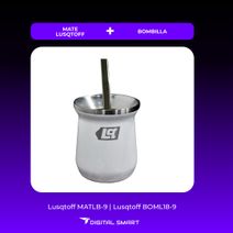 Combo Mate 300ml Acero Inoxidable Blanco MATLB-9 + Bombilla de Regalo