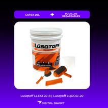 Combo Látex 20l LLEXT20-8 + Kit Rodillos LQROD-20 Lusqtoff