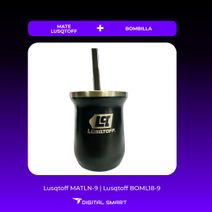 Combo Mate 300ml Acero Inoxidable Negro MATLN-9 + Bombilla de Regalo